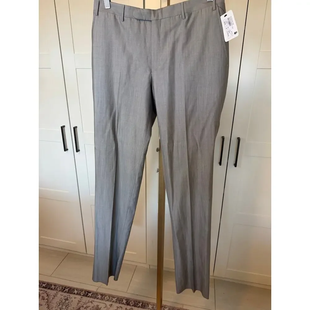 CC Collection Corneliani Gray Virgin Wool Silk Dress Pants Trousers NWT IT 50
